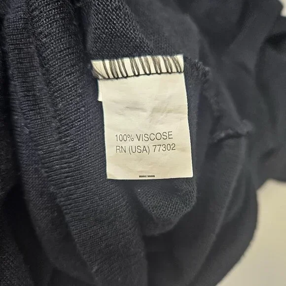 Zara Womens Sweater Black Deep V-Neck Tunic Size Medium Elegant Casual Everyday - Picture 8 of 8